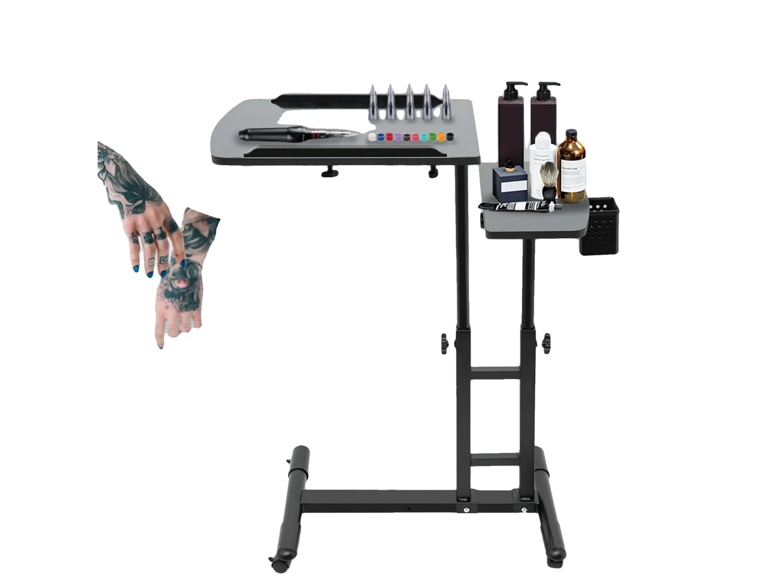 Estación de trabajo para tatuajes, diseño portátil, altura ajustable, 65-97 cm.
