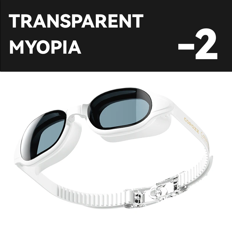 Gafas De Natación Unisex, Antivaho Duradero, Con Protección Uv Y Lentes Graduadas Blancas De 200 Grados.