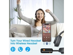 Transmisor y receptor de audio Bluetooth BT 16 5.2 con micrófono, adaptador de música estéreo inalámbrico (no aplicable)