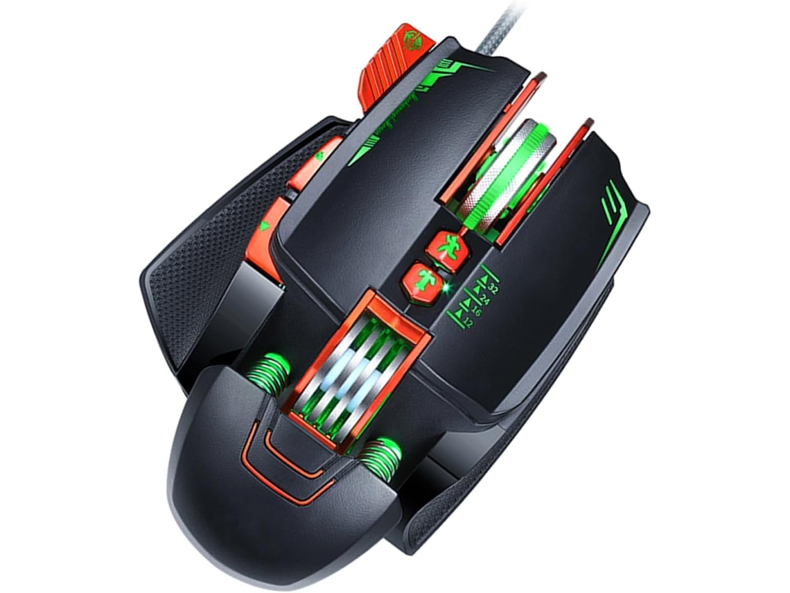 1 Ratón Mecánico Usb Con Cable E Iluminación Para Juegos De Pc