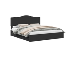 Maison Exclusive - Cama Con Almacenamiento Negro 200 X 200 Cm Madera De Ingeniería