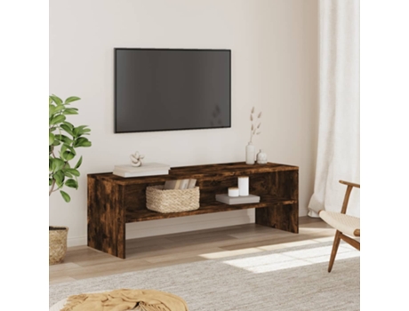 Mueble de TV madera de ingeniería roble ahumado 120x40x40 cm