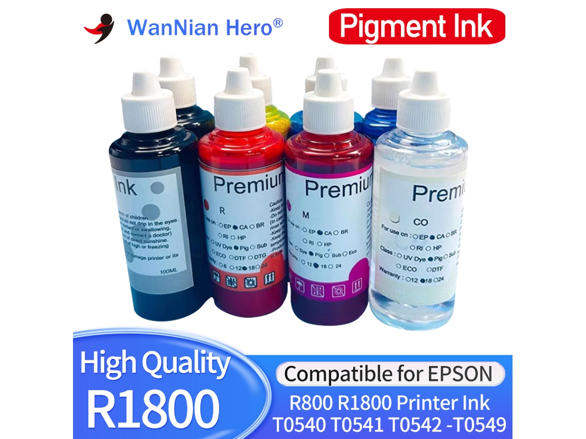 Tinta pigmentada compatible con Pigment-C (100 ml) para impresoras Epson Stylus Photo, R800, R1800, T0540, T0541, T0549, T0540, T054.