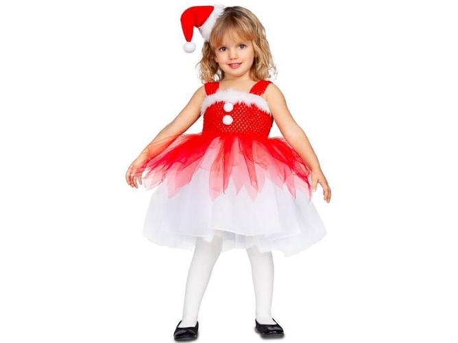 Disfraz de Niña DISFRAZZES Mamá Noel Con Tutú (Talla: 3 a 4 años)