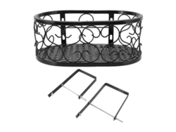 Soporte De Hierro Para Macetas, Ideal Para Balcón, Decoración De Jardín O Como Estante Colgante (30x20x12 Cm) Para Barandillas De 10,5 Cm.