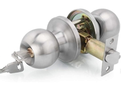 Pomo De Puerta Con Cerradura De Llave, Pestillo Ajustable 70mm, Acero Inoxidable Satinado