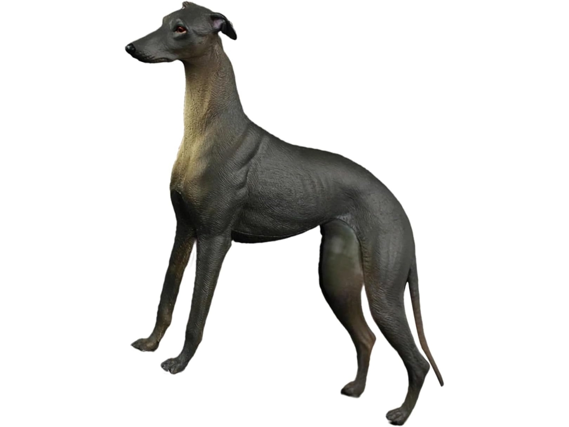 Figura de animal salvaje, perro negro simulado en plástico duro, decoración de mesa