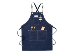 Delantal De Algodón Impermeable Con Bolsillo Y Correas Desmontables Para Comodidad En Restaurantes