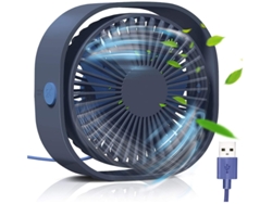Ventilador de mesa USB azul Yizhood con 3 velocidades ajustables y silencioso
