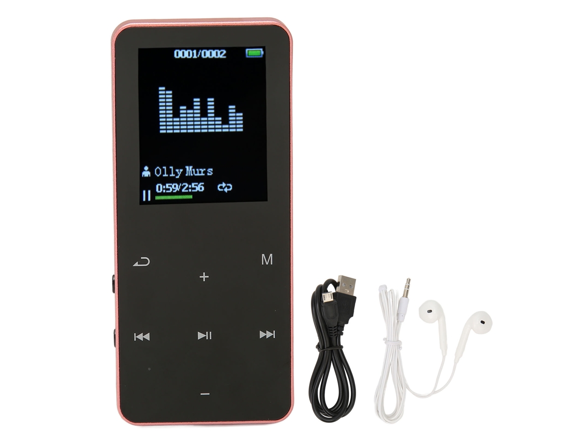 Reproductor Mp3/mp4, 8 Gb, Bluetooth 4.2, Pantalla De 1,8 Pulgadas, Reducción De Ruido, Diccionario/traductor, Rosa, Portátil.