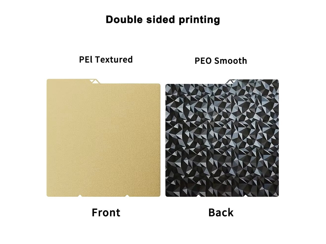 Plancha de impresión Kobra S1 con PEI dorado y PEI para Anycubic Kobra S1 MDUG 264x276 mm texturizada de doble cara