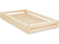Cajón para Cama BENLEMI 2 en 1 (Marrón - Madera - 90x160x22 cm)