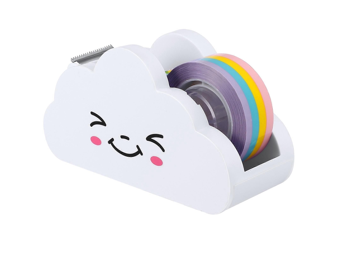 Dispensador de cinta adhesiva infantil para escritorio, ideal para la escuela, 2 unidades, diseño de nube GOKOCO