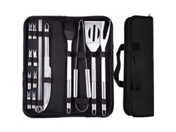 2026da-kit Barbacoa 18 Piezas Herramientas Acero Inoxidable Tenedor Pinzas Cepillo Espetos Para Camping Exterior Viajes