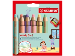 STABILO Woody 3 In 1 Colores Surtidos 6 Piezas