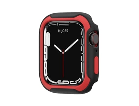 Caja de reloj desmontable de dos colores para Apple Watch Series 9/8/7 45 mm / 6&SE&5&4 44 mm (negro rojo)