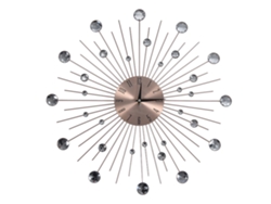 Reloj de pared decorativo con diseño de estrellas y cielo silencioso, de alta precisión y amplio uso de pilas AA, color oro rosa grande.