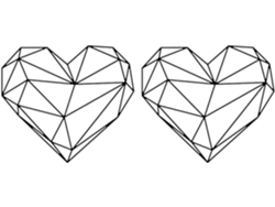 Pegatinas de pared geométricas con forma de corazón, 2 láminas, PVC negro, fáciles de aplicar, no dejan residuos, decoración de dormitorio, GOKOCO