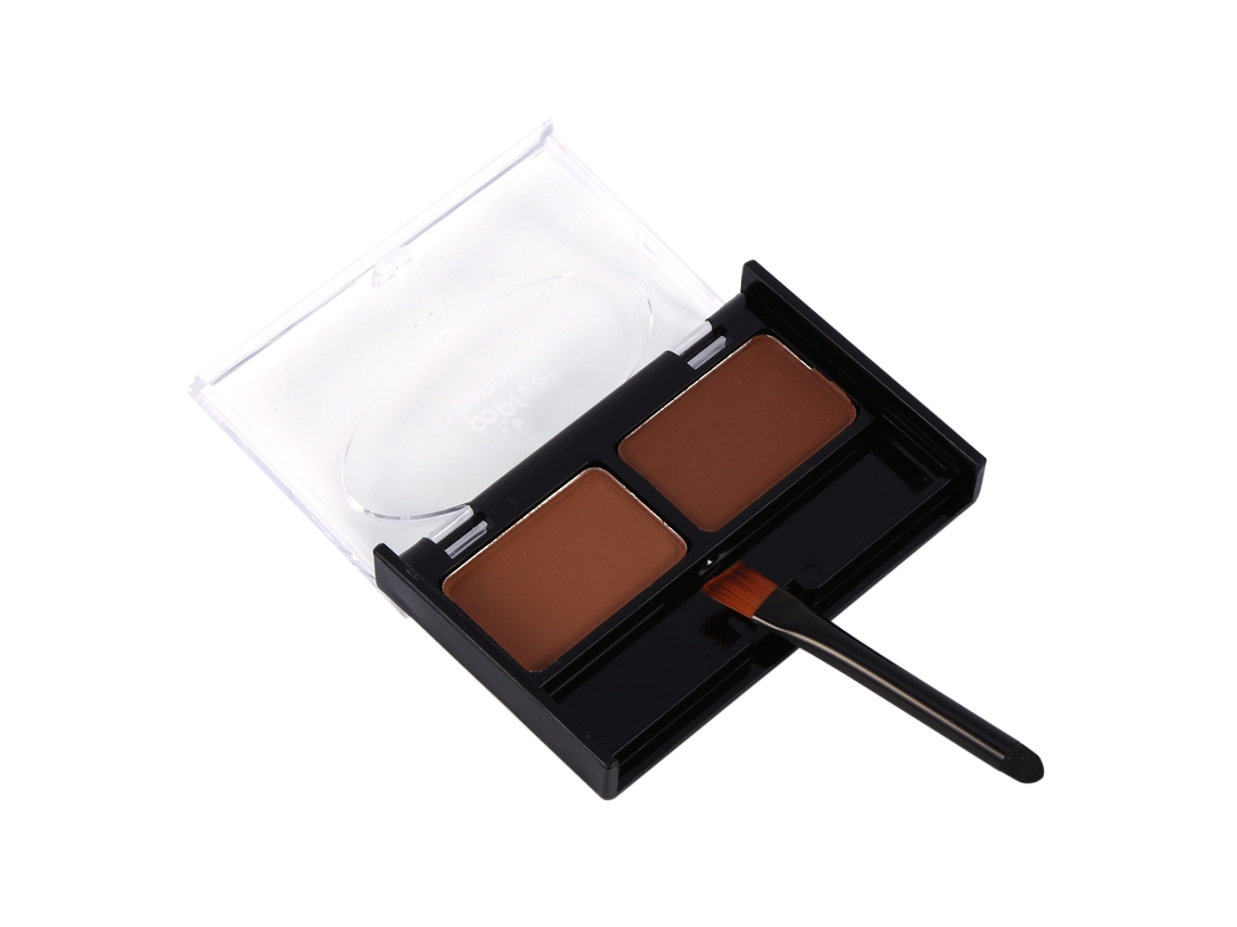 Polvos para cejas naturales, portátiles, resistentes al agua y con brocha Sunflare (2 unidades)