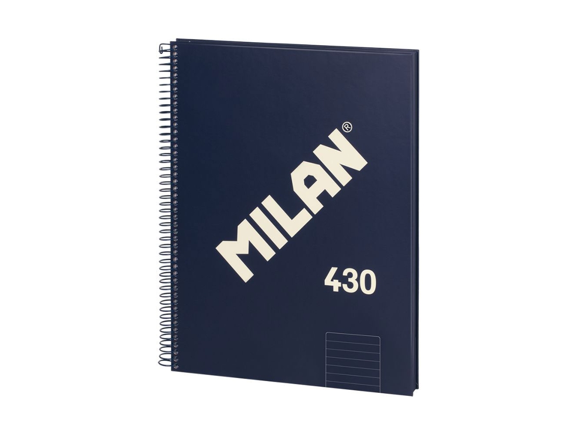 Cuaderno A4 Tapa Dura Espiral MILAN 1918 Rayado Azul 80Hj 95G 57142E80B