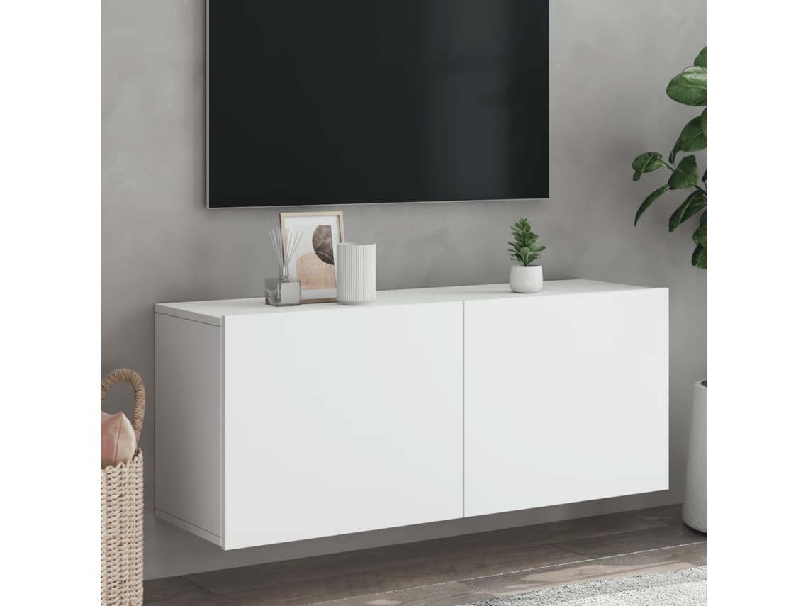 Mueble de TV de pared blanco DKD HOME DECOR, 100 x 30 x 41 cm