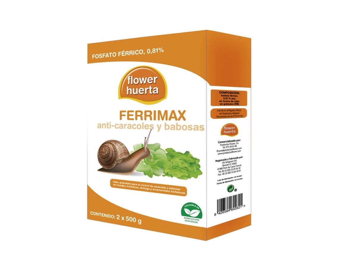 FLOR Huerta Ferrimax Anti Caracóis e Lesmas 1 kg 2X500