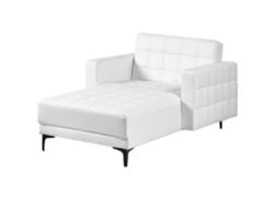 Chaise longue Beliani Aberdeen de piel sintética blanca 107x189x83