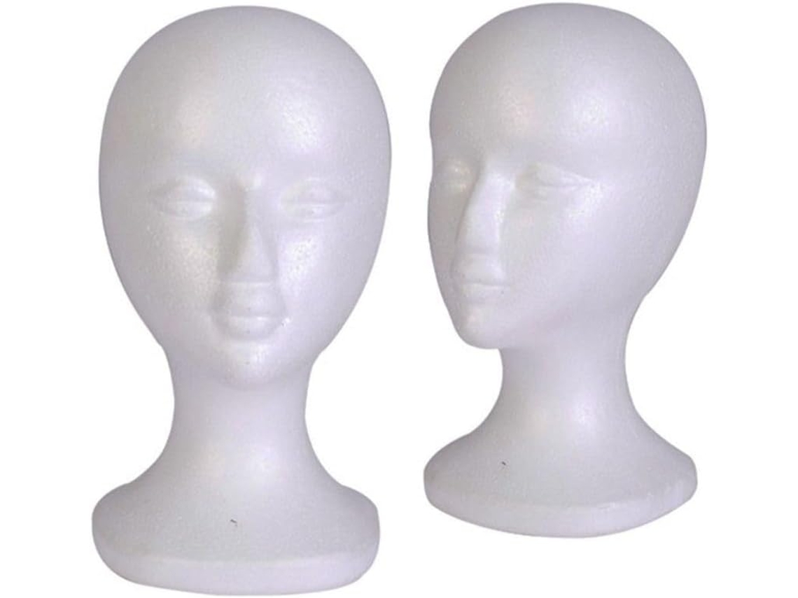 Cabeza de maniquí de espuma SFUSHOS para exhibir pelucas, gafas y sombreros.