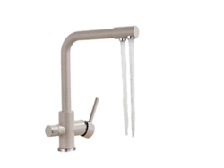 Grifo de cocina de doble pulverización, purificador de agua potable, beige, con punto OEM