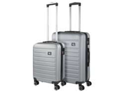 SKPAT Nantes - Maleta rígida ABS plateada (45 x 66 x 24 cm, 61 l)