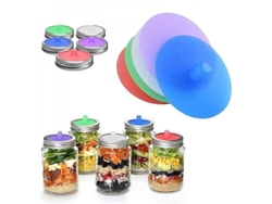 2026-18781-tapa De Fermentación Sin Agua Para Frasco Mason, Tapa De Silicona Con Válvula, Anillo Metálico, 5 Piezas, Para Encurtidos Y Fermentados