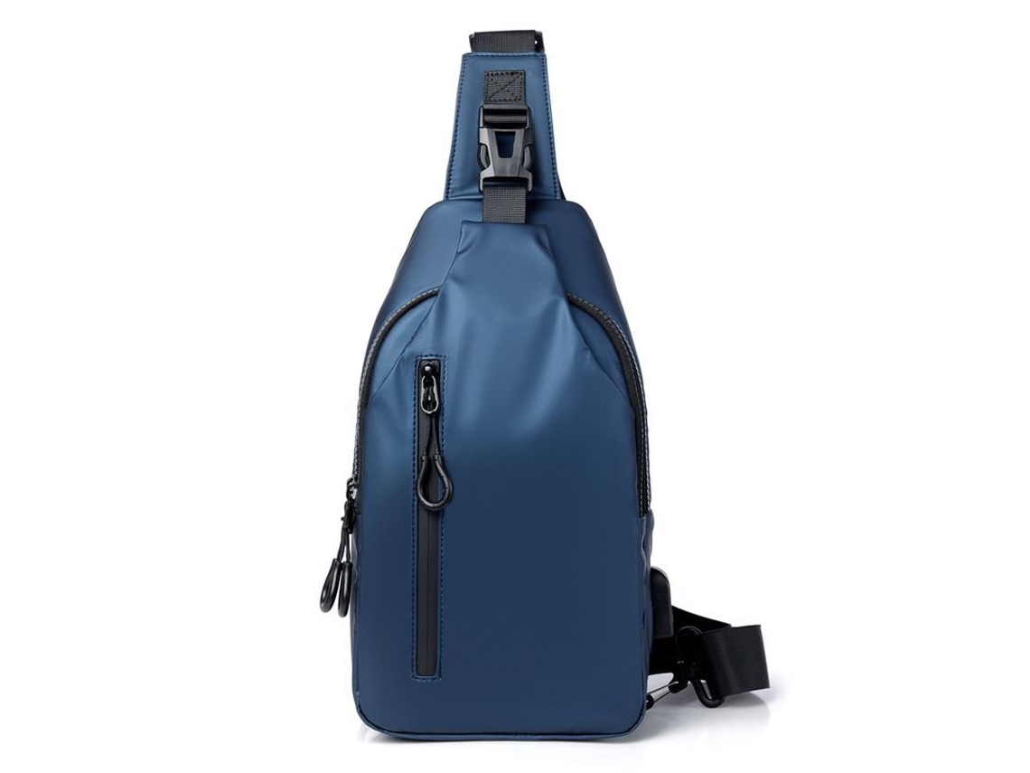 2026-bolsa Al Hombro Linjou Para Hombre Bolsa De Pecho Con Bolsillos Personales Antirrobo Bandolera (azul)