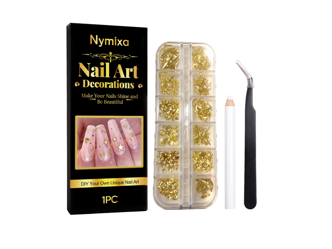 Accesorios dorados para uñas para decoración de uñas