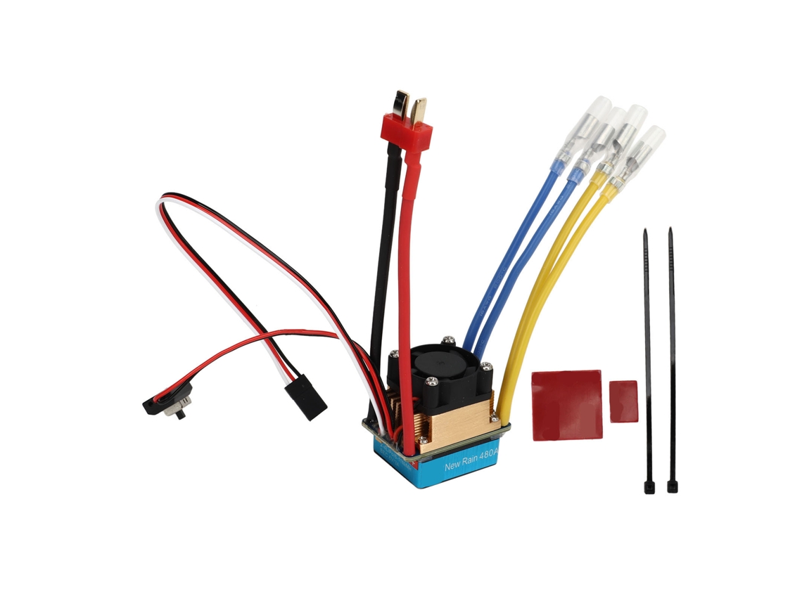 Esc De Escobillas De 2 Vías, 6 V Y 3 A, Resistente Al Agua, 80 A/480 A, Para Coches Rc A Escala 1/8, Suv, Camiones Y Vehículos Todoterreno.