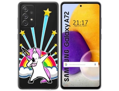 Carcasa Samsung Galaxy A72 TUMUNDOSMARTPHONE Dibujos Transparente Multicolor