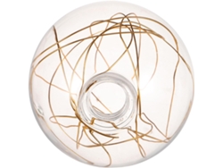 Globo De Cristal Transparente Ø100 Mm, Cubierta De Alambre De Aluminio Dorado Para Bombilla G9 Pequeña.