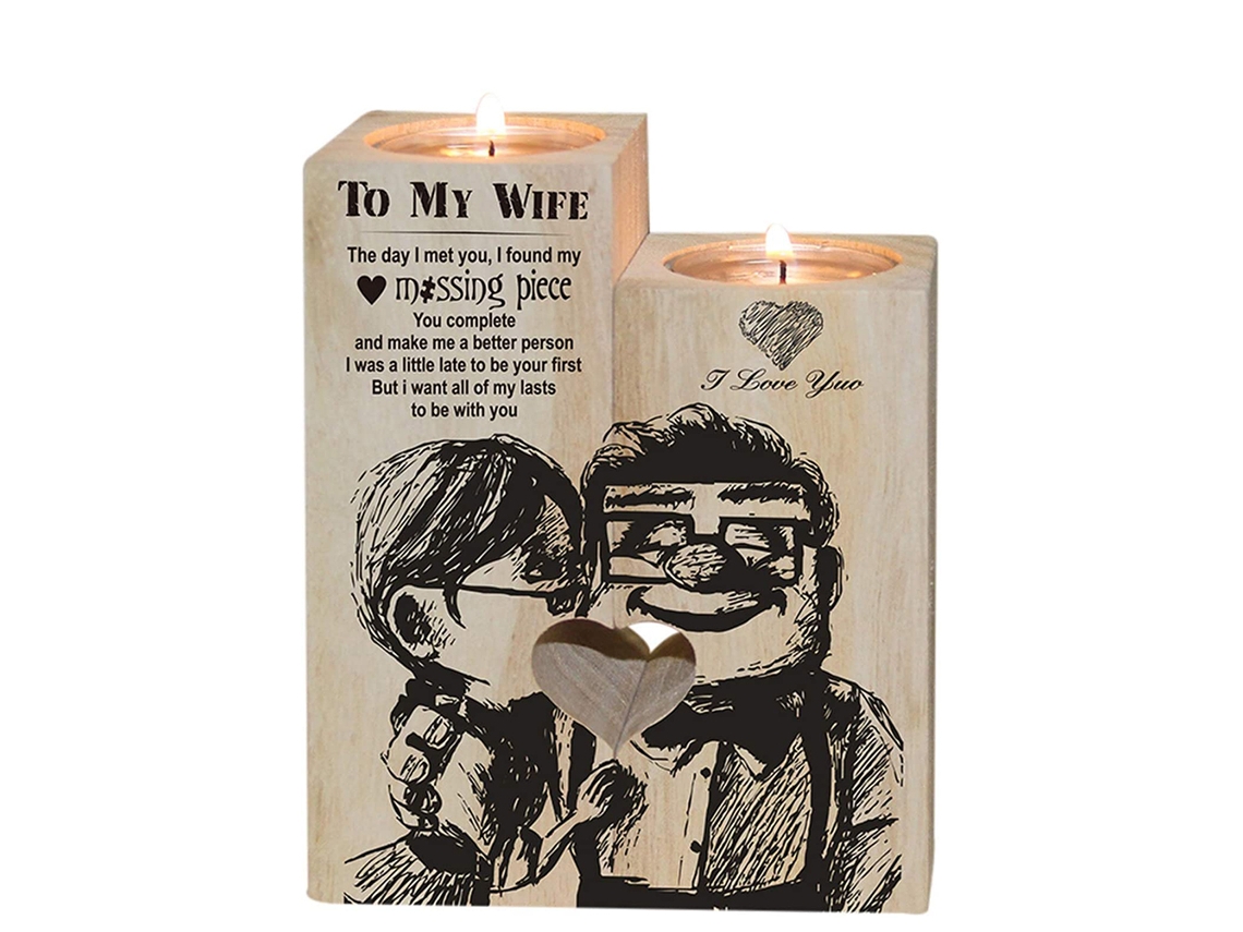 Portavelas De Madera Con Forma De Corazón: Regalo Ideal Para Eventos.