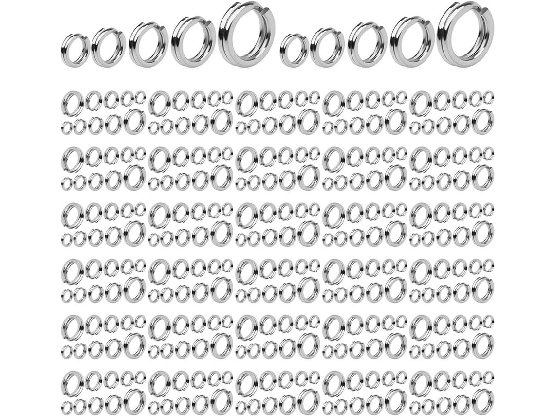 Juego de 500 Anillos de Pesca de Acero Inoxidable, Resistentes, Duraderos y Fáciles de Usar Gokoco