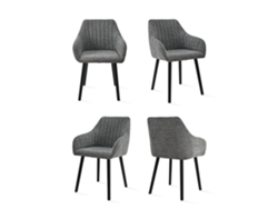 Sillas De Comedor Goeurvant 1381(pack De 4, Gris Pizarra, Chenilla)