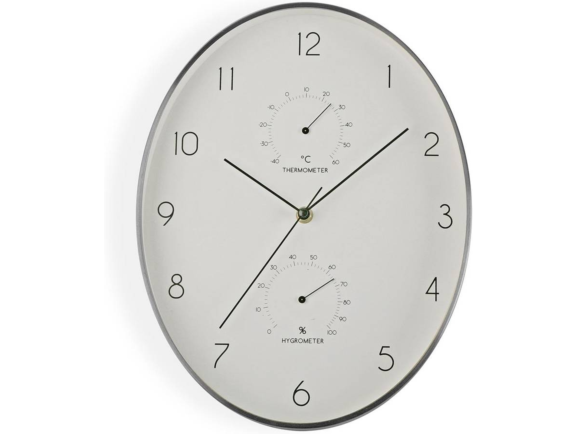 RELOGIO PAREDE VERSA OVAL PRATA