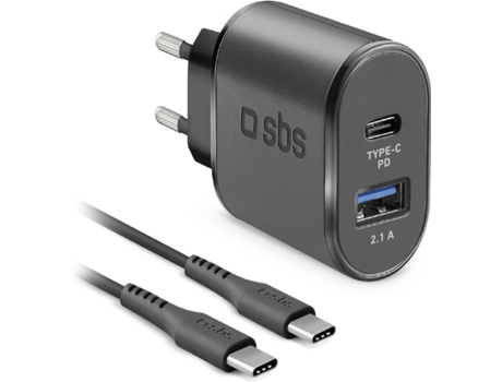 Cargador SBS Tipo C 18W Negro