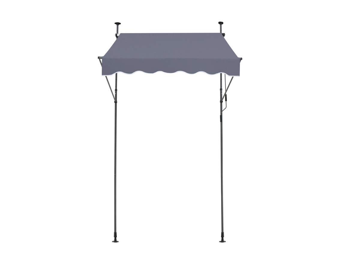Toldo para patio Succebuy de 59 x 47 pulgadas con manivela, gris oscuro, cubierta retráctil para parasol