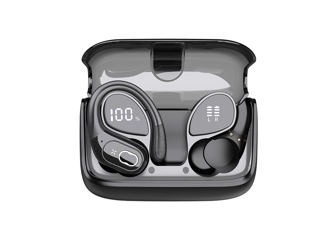 Auriculares Inalámbricos Pantalla Digital Led Inalámbrica Reducción Ruido YIZHOOD Bluetooth Negro