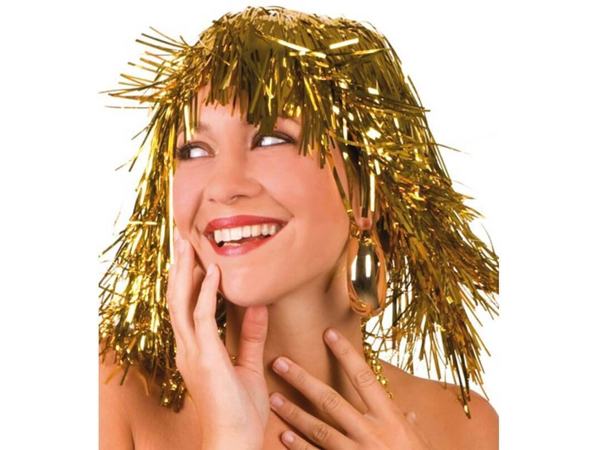 Peluca DISFRAZZES Metalizada Rubia (Talla: Talla Universal)