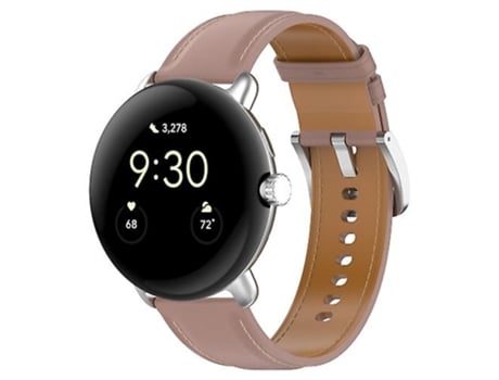 Correa para Google Pixel Watch Correa de piel con costuras en relieve rosa VENISYMLIS