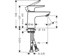 Mezclador Monomando Talis E Hansgrohe Talis E 80, Sin Desagüe Automático, Proyección De 96 Mm