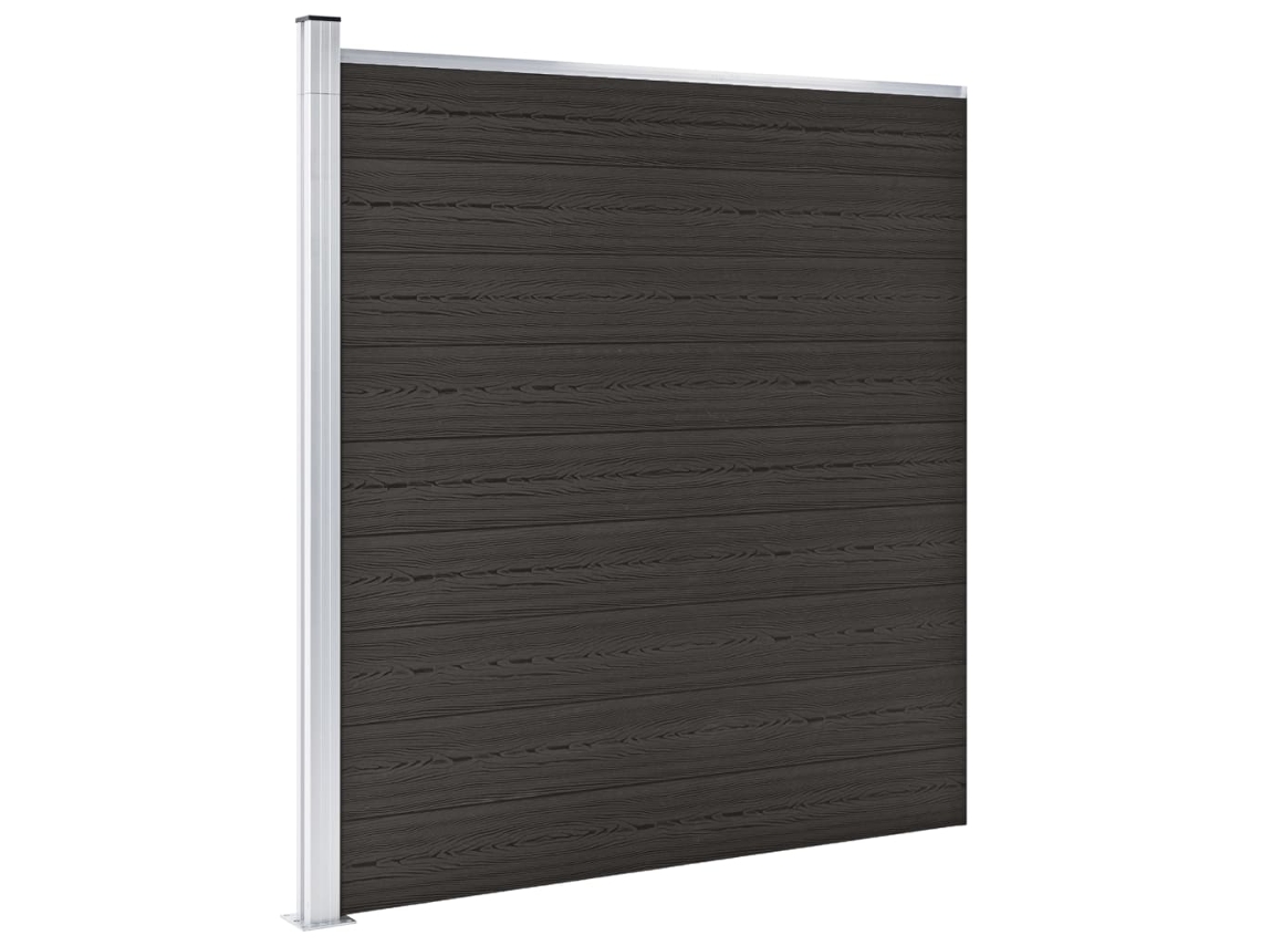 Panel de valla WPC 175x186 cm negro Wsd955946 Lovely Home