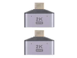 Divisor Hdmi 1 Entrada 2 Saídas 2k 60hz 8gbps Adaptador De Liga De Alumínio Com Luz Led