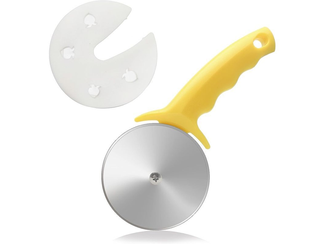 2026altiro-cortador De Pizza De 10 Cm, Acero Inoxidable Con Tapa, Fácil De Limpiar Y Apto Para Lavavajillas - Amarillo