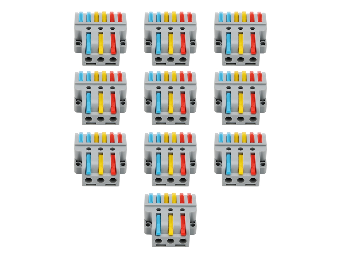 2026-as-10 Piezas Conector Eléctrico De Cable Colorido 3‑in‑6‑out Terminal De Bloque De Prensa Lt‑633